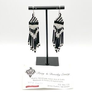 Vintage Terry & Dorthy Emery Handmade Beaded Dangle Earrings